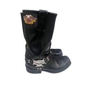 Harley-Davidson Men’s Eagle Harness Boots BLK Leather Motorcycle Riding 77165976